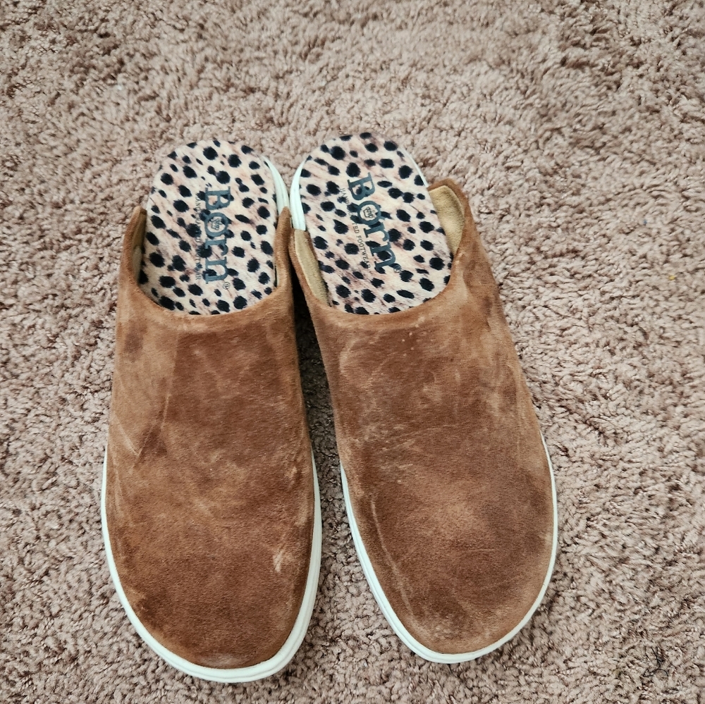 Born Mules Cheetah print size 7m